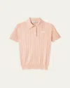 Miu Miu Cashmere Pointelle Cable-knit Polo In Orange