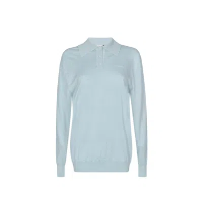 Miu Miu Cashmere Polo In Blue