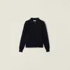 Miu Miu Cashmere Polo Shirt In Black