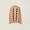 Miu Miu Cashmere Polo Shirt In Brown