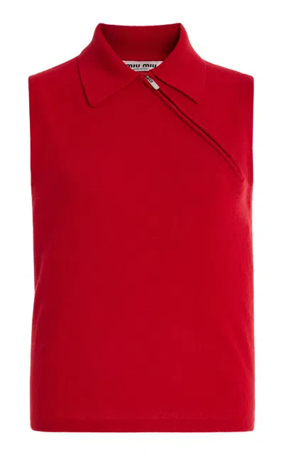MIU MIU CASHMERE POLO SHIRT