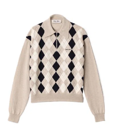 MIU MIU CASHMERE POLO SWEATER