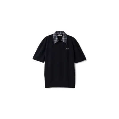 Miu Miu Cashmere Polo Sweater In Navy