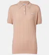Miu Miu Cashmere Polo Sweater In Neutral