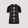 Miu Miu Dark Blue Cashmere Sweater In Multi