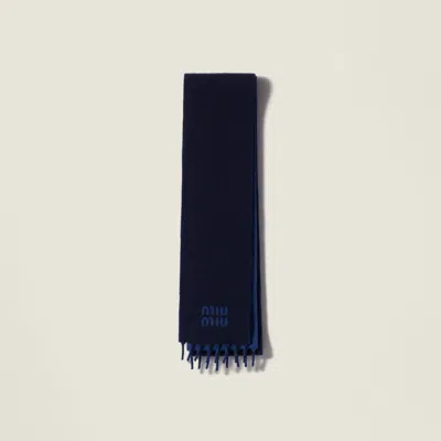 Miu Miu Cashmere Scarf In Black