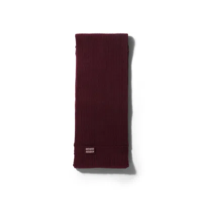 Miu Miu Cashmere Scarf In Amaranth Red