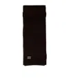 Miu Miu Logo-intarsia Cashmere Scarf In Brown