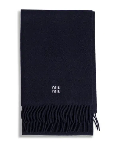 Miu Miu Cashmere Scarf In Black