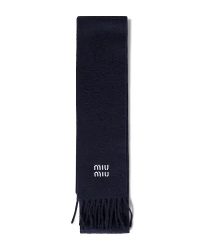 Miu Miu Cashmere Scarf In Black