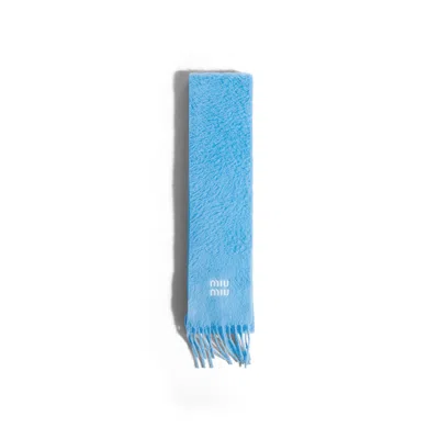 Miu Miu Cashmere Scarf In Periwinkle Blue
