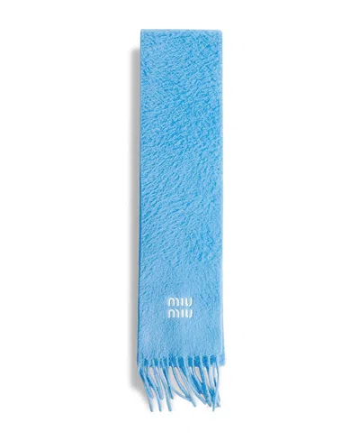 Miu Miu Cashmere Scarf In Blue