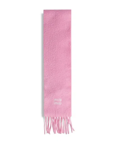 Miu Miu Cashmere Scarf In Pink