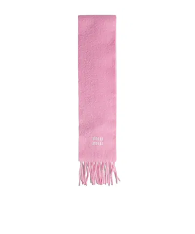 Miu Miu Cashmere Scarf In White