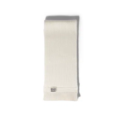 Miu Miu Cashmere Scarf In White