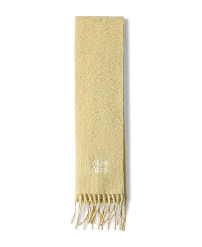 Miu Miu Cashmere Scarf In Neutral