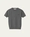 Miu Miu Cashmere Short-sleeve Sweater In Gray