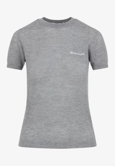 MIU MIU CASHMERE SHORT-SLEEVED T-SHIRT