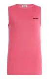Miu Miu Cashmere-silk Sleeveless Sweater In Pink