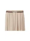 Miu Miu Pleated Knitted Cashmere Miniskirt In Neutrals
