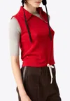 Miu Miu Cashmere Sleeveless Polo T-shirt In Red