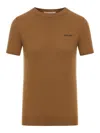 Miu Miu Women Cashmere Short Sleeve Sweater In Brown