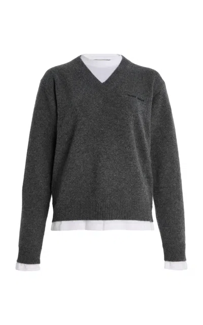Miu Miu Cashmere Sweater In Gray