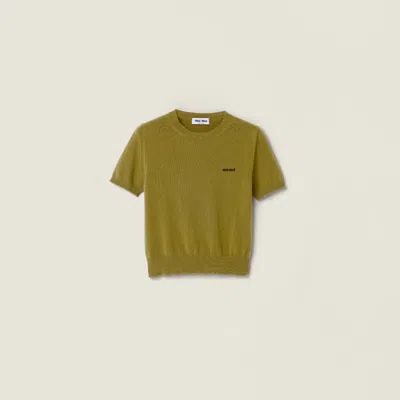 Miu Miu Cashmere Sweater In Green