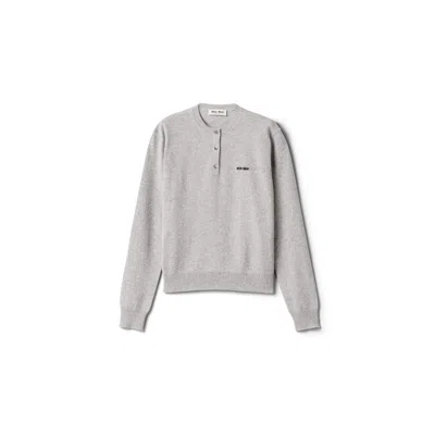 Miu Miu Cashmere Sweater In Gray