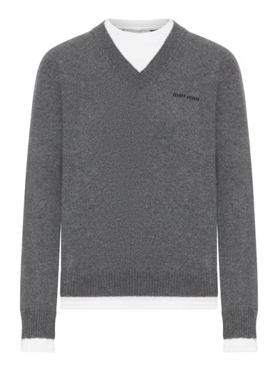 Miu Miu Cashmere Sweater With Contrasting Inserts