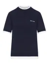 Miu Miu Short-sleeved Sweater In Blue