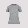Miu Miu Crew Neck Short-sleeved Sweater In Gray