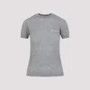 Miu Miu Textured Pattern Cashmere T-shirt In Gray