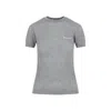 Miu Miu Textured Pattern Cashmere T-shirt In Gray