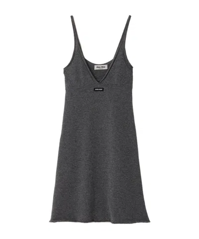 Miu Miu Cashmere Tank Dress In Black