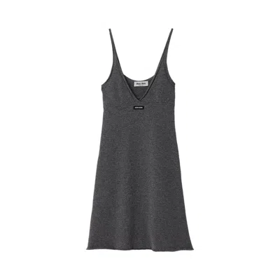 Pre-owned Miu Miu Cashmere Tank Dress 'slate Grey' | Women's Size 38 In Gray