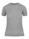 Miu Miu Crew Neck Short-sleeved Sweater In Gray