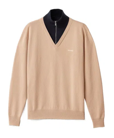 Miu Miu Cashmere Turtleneck Sweater In Multi
