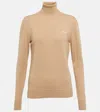 Miu Miu Cashmere Turtleneck Sweater In Beige