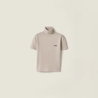 Miu Miu Cashmere Turtleneck Sweater In Brown