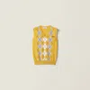 Miu Miu Cashmere Vest In Yellow