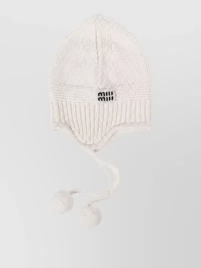 Miu Miu Cashmere Virgin Wool Headband In White