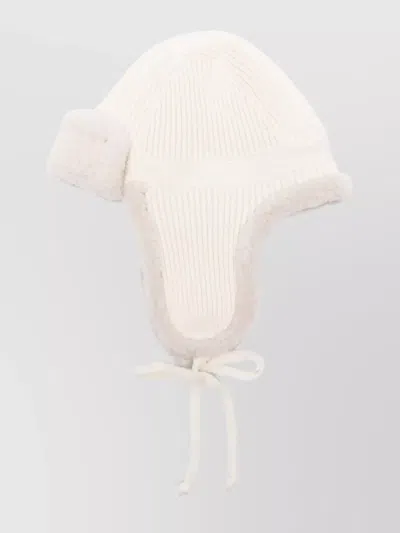 Miu Miu Cashmere Wool Hat Ear Flaps In White