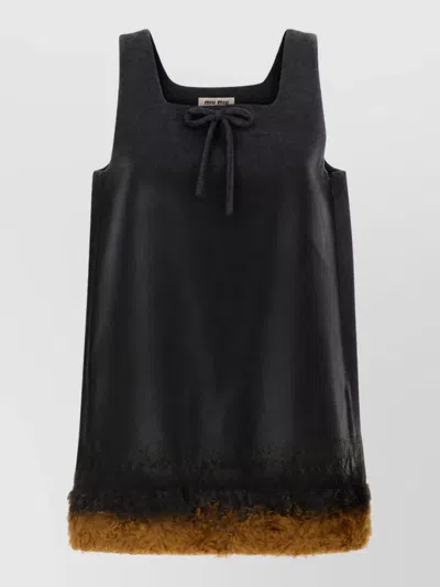 Miu Miu Cashmere Wool Mini Dress In Black