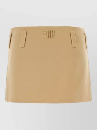 Miu Miu Cashmere Wool Mini Skirt In Brown