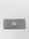 Miu Miu Cashmere Wool Ribbed Knit Logo Patch