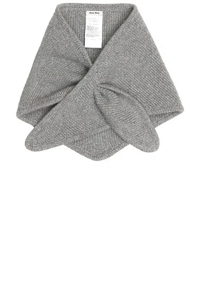Miu Miu Cashmere Wool Scarf In Gray