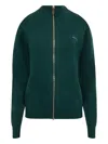 Miu Miu Cashmere Zip-up Cardigan In Green