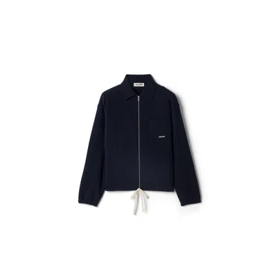 Miu Miu Cashmere Zipper Sweater In Blue