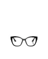 Miu Miu Cat-eye Frame Logo-plaque Glasses In Black